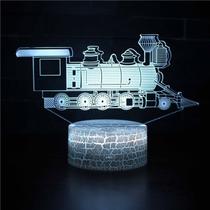 Luz noturna, LED 3D, trens que mudam de cor para crianças com base Luz noturna, LED 3D, trens que mudam de cor para crianças com base