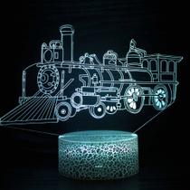 Luz noturna, LED 3D, trens que mudam de cor para crianças com base Luz noturna, LED 3D, trens que mudam de cor para crianças com base