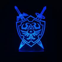 Luz noturna LED 3D Zelda's Links que muda de cor para crianças