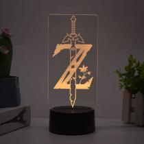 Luz noturna LED 3D Zelda's Masters Swords que muda de cor Luz noturna LED 3D Zelda's Masters Swords que muda de cor