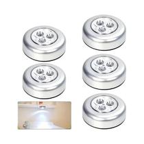 Luz Noturna LED Alimentada Por Bateria 5PCS Interruptor Táctil Sem Fio Lâmpada De Canto Para Quarto