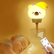 Luz Noturna Led Bebê USB Controle Remoto Dimerizável - Ursinho