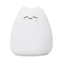 Luz Noturna LED De 7 Cores Com Sensor, Lâmpada De Silicone Macia Para Quarto Infantil, Gato De