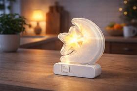 Luz Noturna LED Estrela Lua Plug Tomada 1W Quarto Infantil
