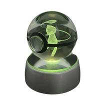 Luz Noturna LED Para Crianças Pokémon Pikachu Gengar Eevee Mewtwo Lacario Bola De Cristal Decoração