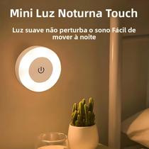 Luz Noturna LED Portátil Recarregável Por USB Com Toque, Luminária Mini Dimmerizável Para Berçário