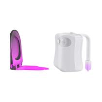 Luz Noturna LED Sem Fio Com Sensor De Movimento RGB 8 Cores Para Banheiro, Lâmpada Colorida Da Luz Noturna LED Sem Fio Com Sensor De Movimento RGB 8 Cores Para Banheiro, Lâmpada Colorida Da