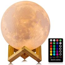 Luz noturna LOGROTATE Moon Lamp, impressão 3D, 16 cores, LED