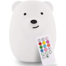 Luz noturna Lumipets Silicone Bear 9 cores suaves com controle remoto
