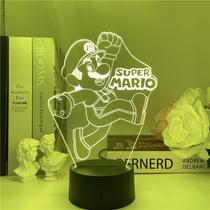 Luz noturna Marios LED 3D que muda de cor para crianças com base