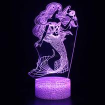 Luz noturna Mermaid 3D LED Visual Stereoscópica 5V Luz noturna Mermaid 3D LED Visual Stereoscópica 5V