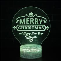 Luz noturna Merrys Christmas 3D LED que muda de cor para crianças Luz noturna Merrys Christmas 3D LED que muda de cor para crianças