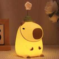 Luz noturna Okayera Capybara Cute Flower Squishy Animal Lamp