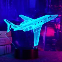 Luz noturna Okiyid Gulfstream Airplane 3D Illusion Light com controle remoto