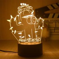 Luz noturna Plants Vs Zombies 3D recarregável USB com base