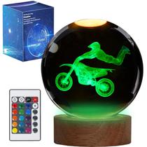 Luz noturna POSSHE Dirtbike 3D Crystal Ball com controle remoto Luz noturna POSSHE Dirtbike 3D Crystal Ball com controle remoto