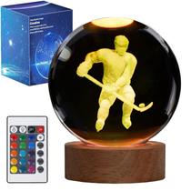Luz noturna POSSHE Hockey 3D Crystal Ball com controle remoto Luz noturna POSSHE Hockey 3D Crystal Ball com controle remoto