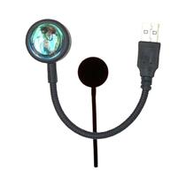 Luz Noturna Projetor LED USB com Efeito Pôr do Sol Arco-íris - Ideal para Fotos e Decoração