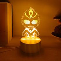 Luz noturna Ultramans Ultramans Dynas LED 3D com mudança de cor