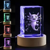 Luz noturna YouerCrystal 3D Axolotl Crystal para crianças Luz noturna YouerCrystal 3D Axolotl Crystal para crianças