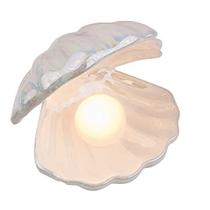 Luz noturna YYSS Ceramic Shell Pearl Mermaid Fairy Lamp