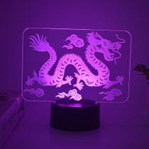 Luz noturna Zodiacs Dragons 3D com mudança de cor LED para crianças Luz noturna Zodiacs Dragons 3D com mudança de cor LED para crianças