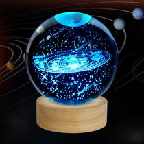 Luz noturna ZXBLAQ 3D Solar System Crystal Ball com LED de 16 cores Luz noturna ZXBLAQ 3D Solar System Crystal Ball com LED de 16 cores