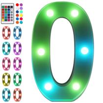 Luz numérica LED Foaky 22x20x4,5cm, controle remoto multicolorido