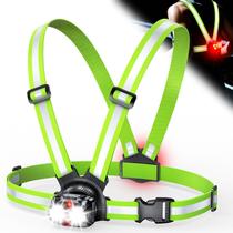 Luz para Corrida ISEYOU 800 lm, 6+2 modos, com colete refletivo Luz para Corrida ISEYOU 800 lm, 6+2 modos, com colete refletivo
