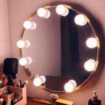 Luz Para Espelho Camarim Lâmpada Para Penteadeira Iluminação Para Maquiagem Kit De 10 Lâmpadas Lampadas De Led 3 Cores Camarin Banheiro - Nibus