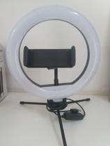 Luz para gravar vídeo + suporte celular + tripé de mesa