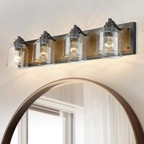 Luz para Tocador de Baño YKLITG 80 cm 4 Luces Metal Marrón Luz para Tocador de Baño YKLITG 80 cm 4 Luces Metal Marrón