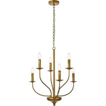 Luz pendente Elegant Lighting Living District Westley Brass