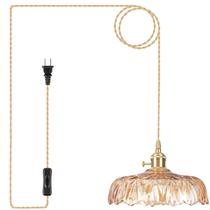 Luz pendente Loiogohot Plug em vidro âmbar E26 15cm Luz pendente Loiogohot Plug em vidro âmbar E26 15cm