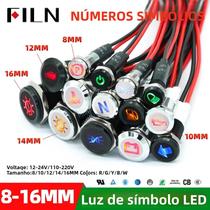Luz Piloto LED 12V 24V Para Painel De Carro, Indicador Metálico Para Painel De Instrumentos 8-16mm