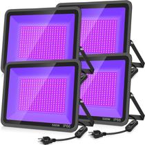 Luz preta LED YANYCN 500W, pacote com 4 unidades, IP66, impermeável Luz preta LED YANYCN 500W, pacote com 4 unidades, IP66, impermeável