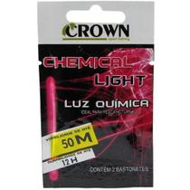 Luz Química Crown P/ Pesca Pink Cartela C/2 Peças 4,5 X 39mm