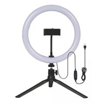 Luz Ring Light 8 Polegadas 20Cm + Tripé De Mesa + Suporte