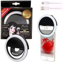 Luz Selfie Led Flash Celular Universal 3 Regulagem Preto Luz Selfie Led Flash Celular Universal 3 Regulagem Preto