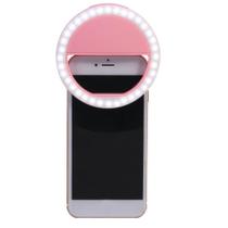 Luz Selfie Ring Light Clipe Anel Led Flash Rosa