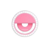 Luz Selfie Ring Light Clipe Anel Led Flash Rosa