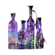 Luz Solar De Cortiça Para Garrafa De Vinho, 2m, 20 Led, Fio De Cobre, À Prova D'água, Luzes De Fadas