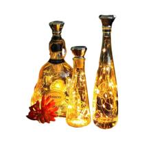 Luz Solar De Cortiça Para Garrafa De Vinho, 2m, 20 Led, Fio De Cobre, À Prova D'água, Luzes De Fadas