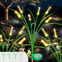 Luz solar de jardim TopVelo Reed 30 cm com 24 lâmpadas IP65, pacote com 4