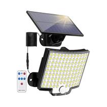Luz Solar Externa 106LED À Prova d'Água Com Sensor De Movimento E Controle Remoto, 3 Modos, Lâmpada