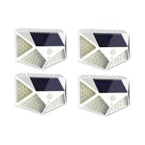 Luz Solar LED À Prova d'Água Com 100 LEDs, Lâmpada De Parede Com Sensor De Movimento PIR Para