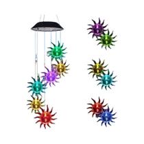 Luz Solar LED À Prova d'Água Com Efeito De Mudança De Cor, Sino De Vento Com Bola De Cristal E
