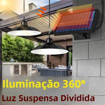 Luz Solar Pendente De Duas Cabeças Super Brilhante Para Uso Interno E Externo Com Painel Solar Para