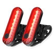 Luz traseira de bicicleta Ascher USB recarregável LED, pacote com 2 unidades de 330 mAh Luz traseira de bicicleta Ascher USB recarregável LED, pacote com 2 unidades de 330 mAh