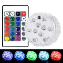 Luzes Base 10 LEDS Piscina Decorativa Com Controle Remoto 06323